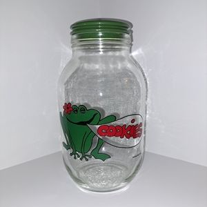 Vintage Carlton Glass frog cookie jar